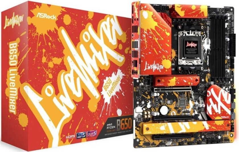 B650 LiveMixer Hovedkort - AMD B650 - AMD AM5 socket - DDR5 RAM - ATX