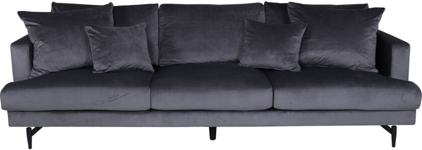 Bilde av Sofia sofa 3 seter velour grå.