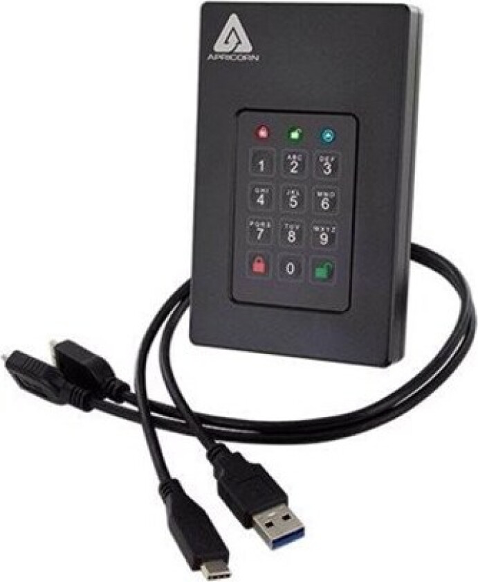 Aegis Fortress L3 - Ekstern Harddisk - 4TB - Svart