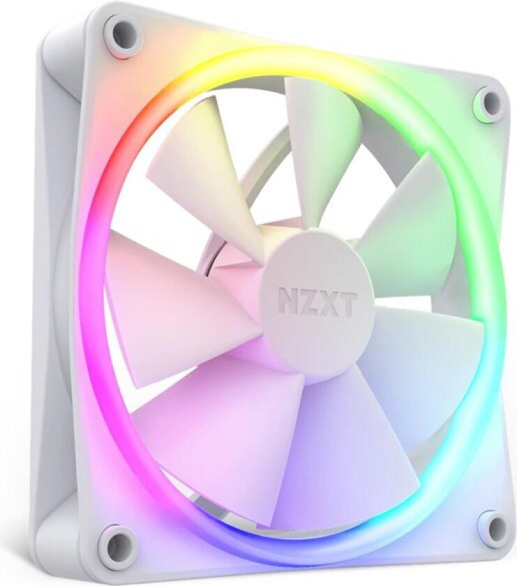 F120 RGB - White - Kabinettvifte - 120mm - Hvit med RGB-lys - 28 dBA