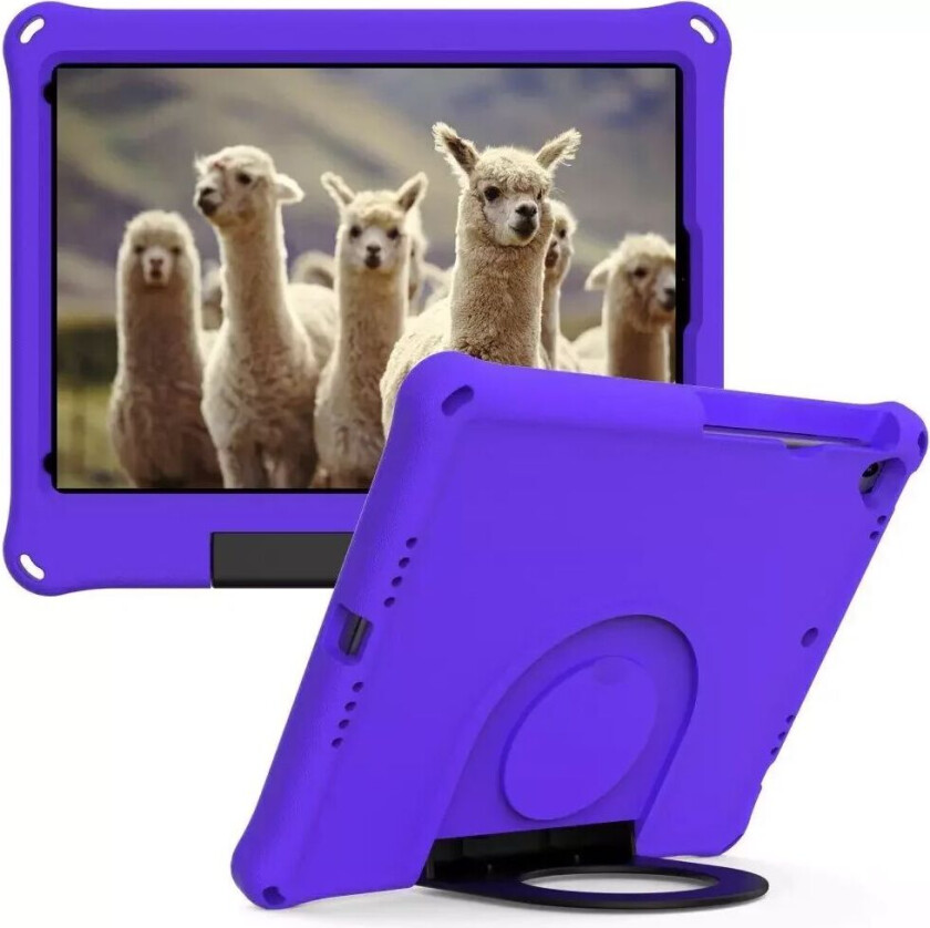 iPad 10.2" (2021 / 2020 / 2019) EVA-skum Barnedeksel m. Ring Stativ - Lilla