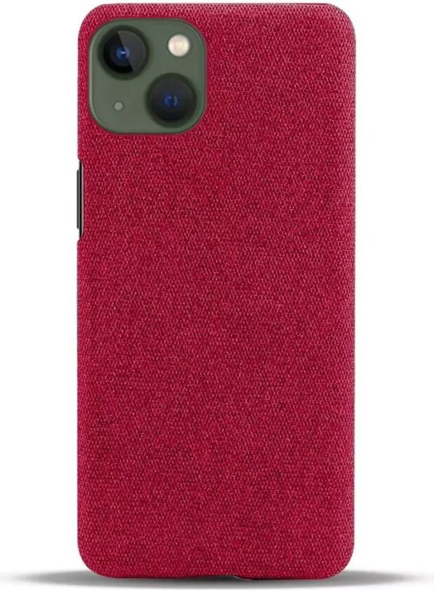 iPhone 14 Stoff Plast Deksel - Rød