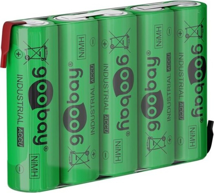 5x AA (Mignon) - 2100 mAh green - Solder tail (Z)