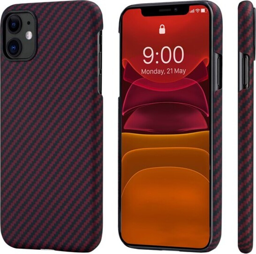 Apple iPhone 11 MagEz Case - Black/Red Twill