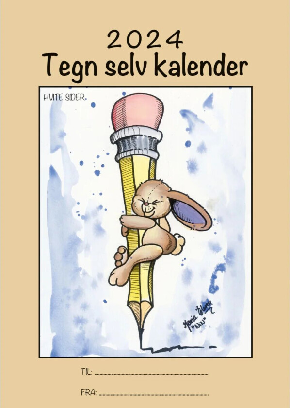 Kalender 2024 Tegn Selv Hvit 21x30cm