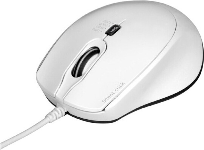 PORT Connect SILENT - Mus - Optisk - 3 knapper - Hvit