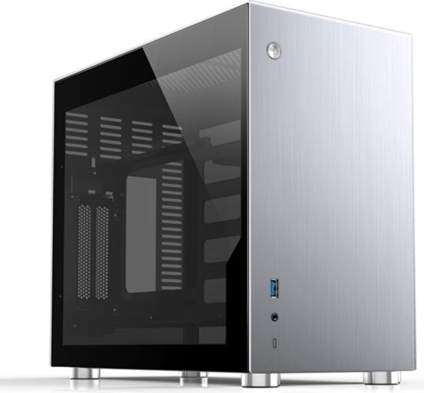 V10 Mini-ITX case TG - silver - Kabinett - Minitower - Sølv