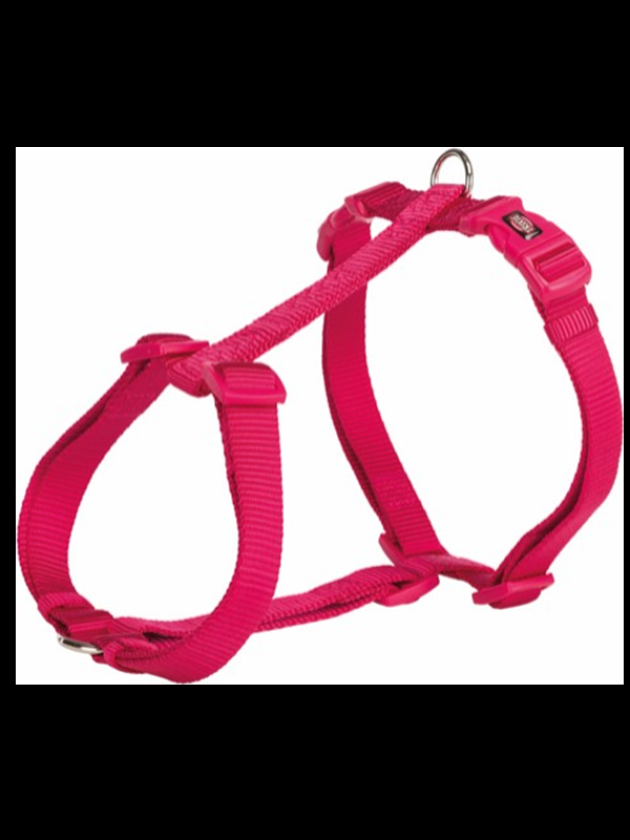 Premium H-harness M-L: 52-75 cm/20 mm fuchsia