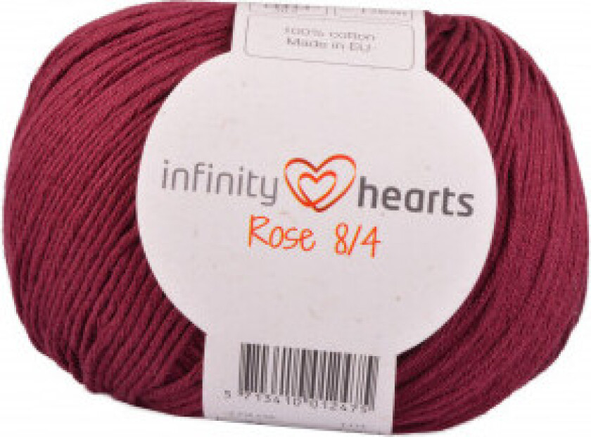 Â Infinity Hearts Rose 8/4 Garn Unicolor 24 Bordeauxrød