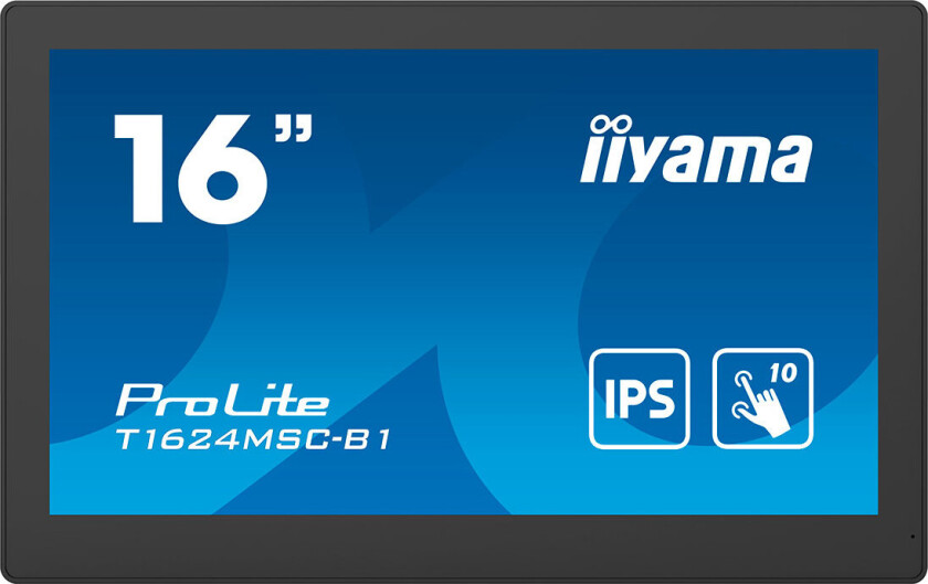 15" iiyama ProLite T1624MSC-B1 - LED monitor - Full HD (1080p) - 15.6" - 25 ms - Skjerm