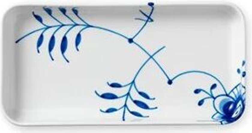 Blue Fluted Mega rektangulært fat 24 cm