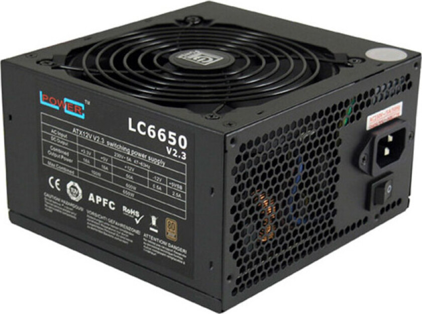 LC6650 V2.3 - strømforsyning - 650 Watt Strømforsyning (PSU) - 650 Watt - 120 mm - 80 Plus Bronze sertifisert