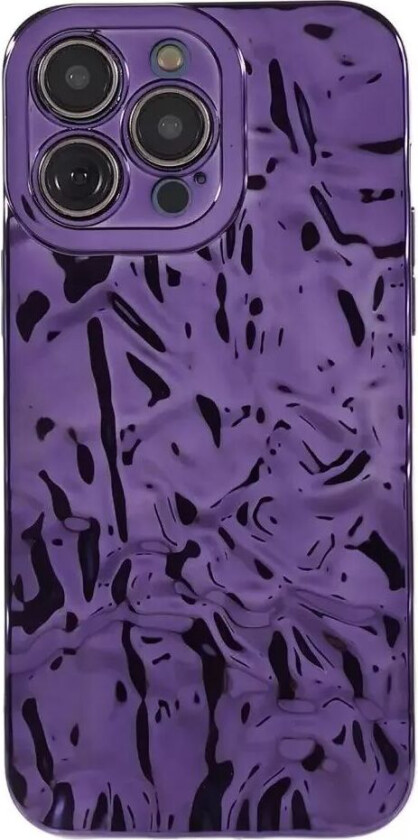 iPhone 13 Pro Glinsende Fleksibel Plast Bakside Deksel - Bølget Design - Lilla