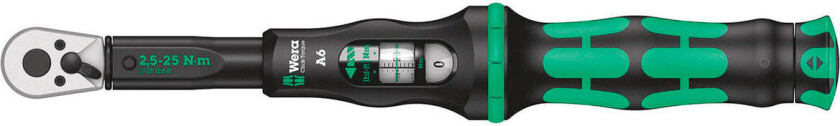 WERA Click-Torque A 6 momentnøkkel, 2,5-25 Nm, 1/4"