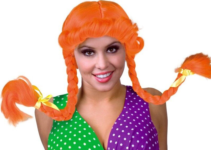 Parykk Braided Orange m/fletter (Pippi)