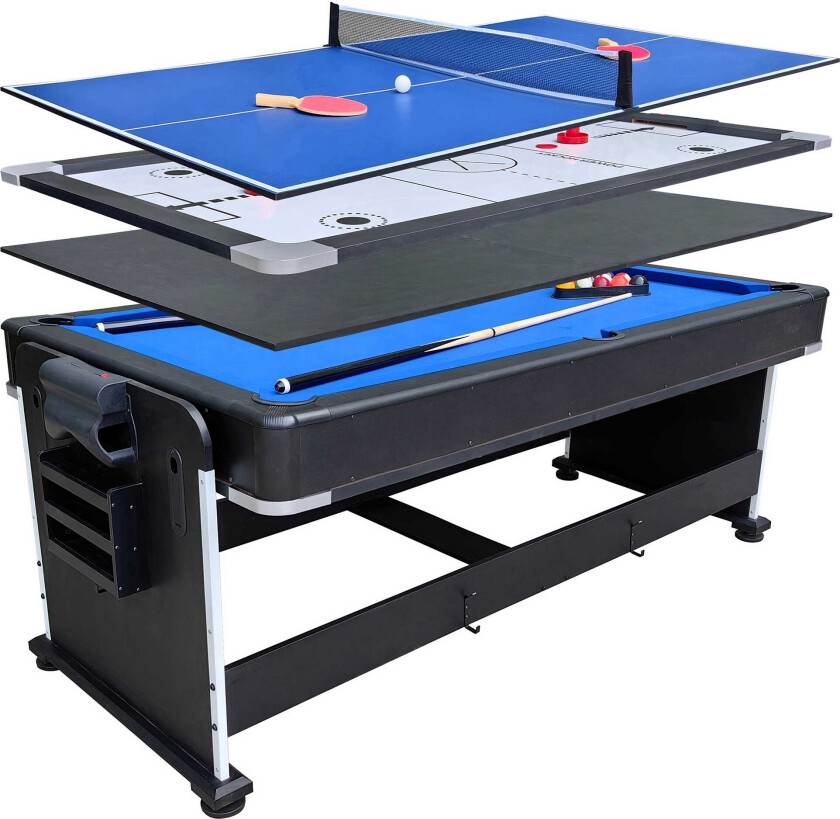 Blackwood Biljardbord 7' 4-In-1 - Svart/Blå