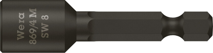WERA 869/4 M pipenøkkelinnsatser, magnetiske, 8 x 50 mm