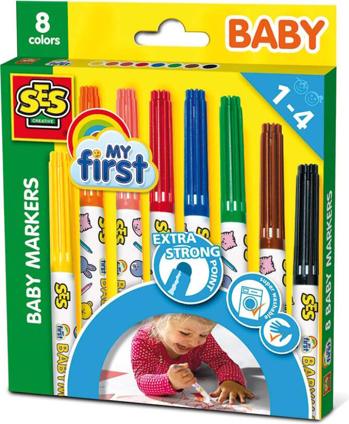- Baby markers, 8 colours - (S00299)