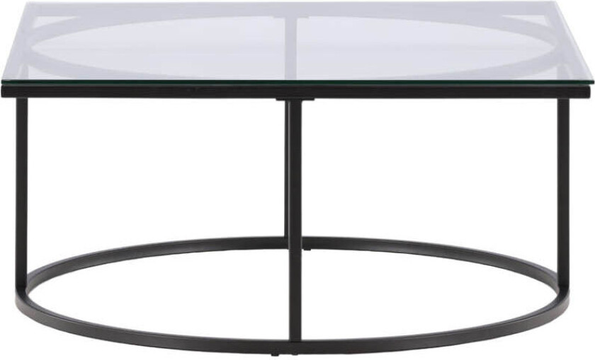 Skanör sofabord 90x90cm svart, glass.