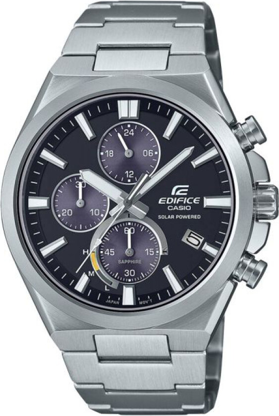 Edifice EFS-S630D-1AVUEF - Kvarts - Sølv - Herreklokker - Rustfritt stål - ledd m/pin - Safir
