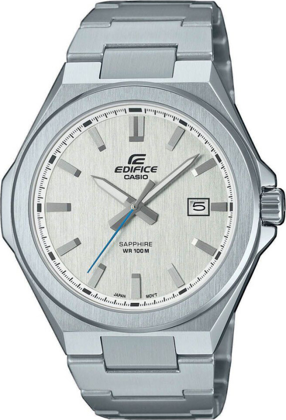 Edifice EFB-108D-7AVUEF - Kvarts - Sølv - Herreklokker - Rustfritt stål - ledd m/pin - Safir