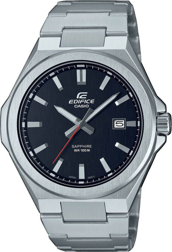 Edifice EFB-108D-1AVUEF - Kvarts - Sølv - Herreklokker - Rustfritt stål - ledd m/pin - Safir