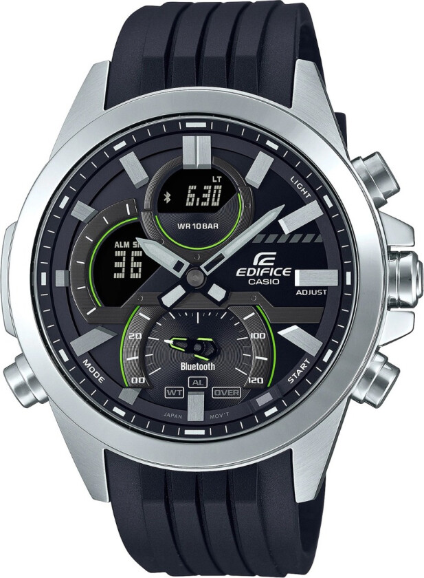 Edifice ECB-30P-1AEF - Kvarts - Sølv - Herreklokker - Resin - Mineral