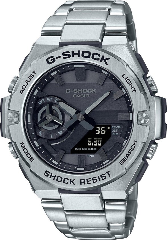 G-Shock G-Steel GST-B500D-1A1ER - Anadigi - Sølv - Herreklokker - Rustfritt stål - ledd m/pin - Mineral