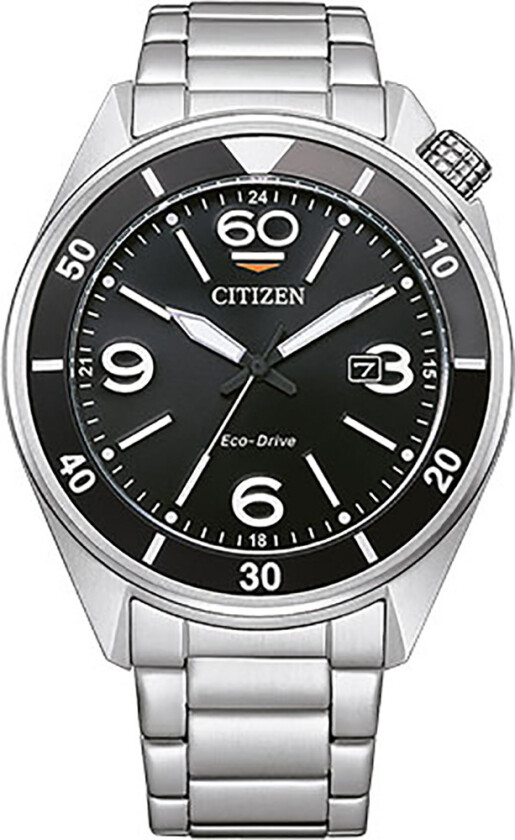 Aviator Marine AW1710-80E - Kvarts - Sølv - Herreklokker - Rustfritt stål - ledd m/pin - Mineral