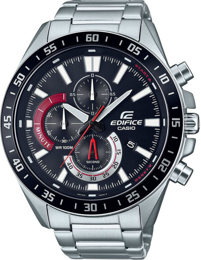 Edifice EFV-620D-1A4VUEF - Kvarts - Sølv - Herreklokker - Rustfritt stål - ledd m/pin - Mineral