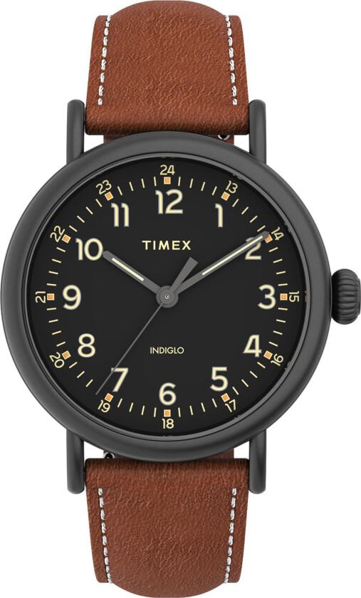Standard Mens TW2U58600 - Kvarts - Sort - Herreklokker - Skinn - Mineral