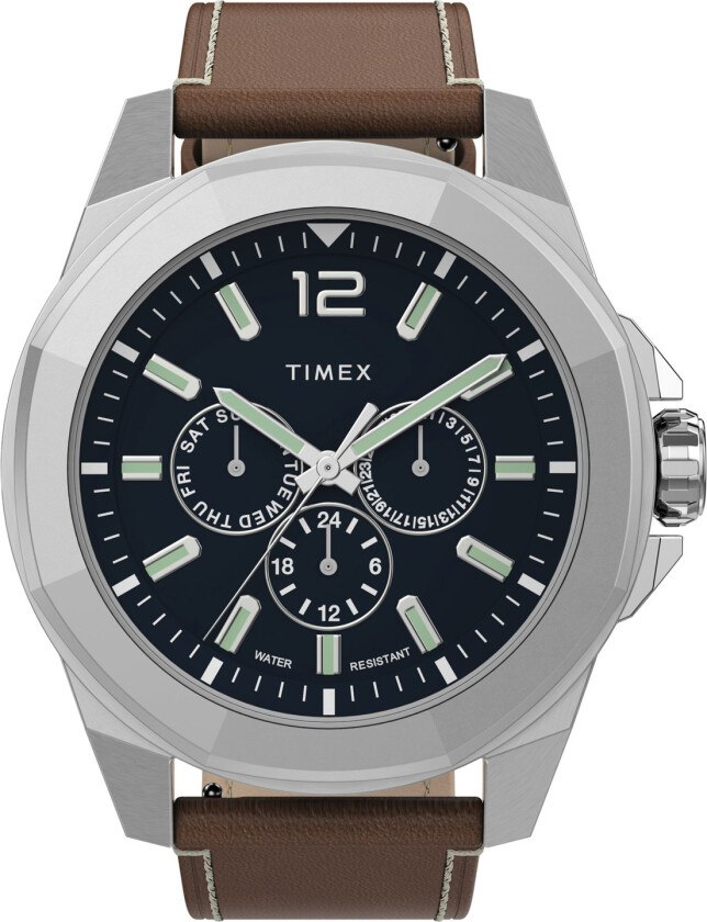 Essex Avenue TW2U42800 - Kvarts - Sølv - Herreklokker - Skinn - Mineral