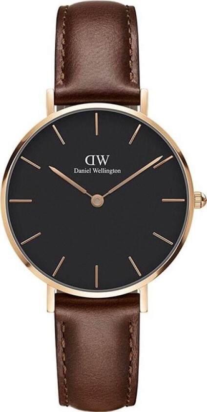 Classic Petite 32mm St Mawes DW00100169 - Kvarts - Kobber Rosegull - Dameklokker - Skinn - Mineral