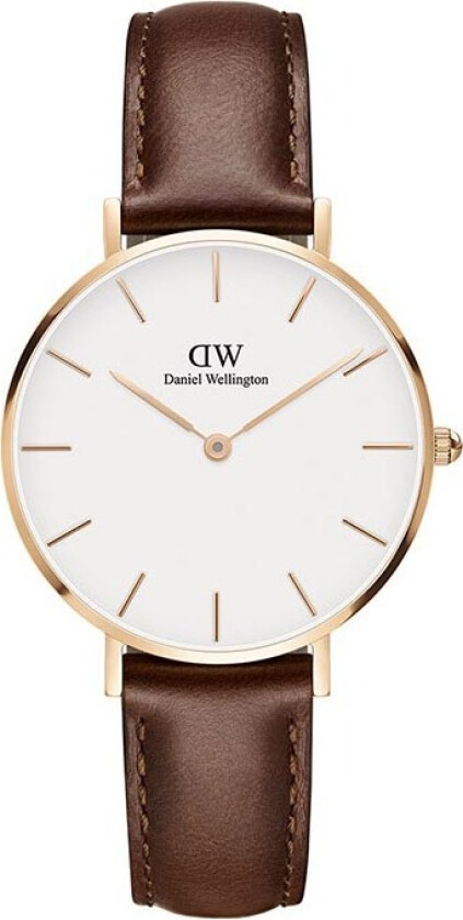 Classic Petite 32mm St Mawes DW00100175 - Kvarts - Kobber Rosegull - Dameklokker - Skinn - Mineral