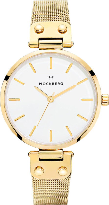 Livia 34mm Mesh MO1601 - Kvarts - Gull - Dameklokker - Rustfritt stål - ledd m/skrue - Mineral