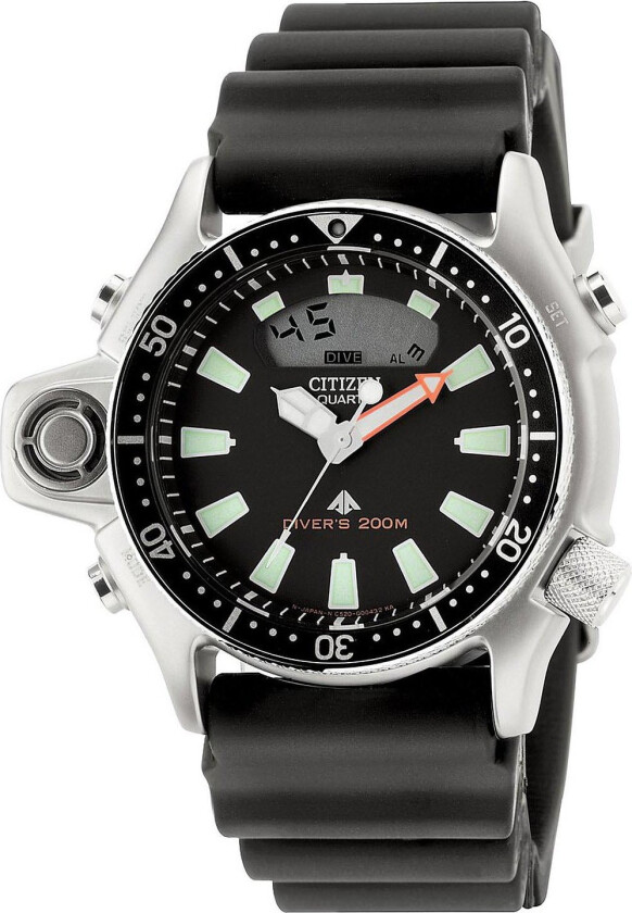 Sporty og maskuline - Citizen JP2000-08E - Anadigi - Sølv - Herreklokker - Silikon - Mineral