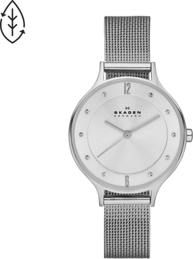 Klassisk klokke med en diskré look - Skagen Anita Silver Mesh SKW2149 - Kvarts - Sølv - Dameklokker - Rustfritt stål - ledd m/skrue - Mineral