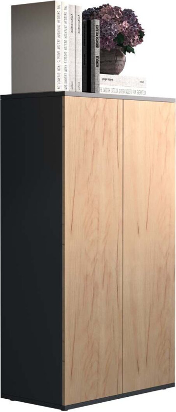 Bilde av Dalosa3 skjenk 2 dører antracitt, eik dekor.