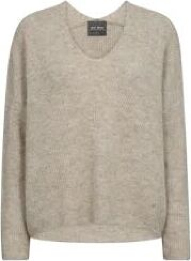 Mos Mosh Thora V-Neck Knit - Feather Gray XL