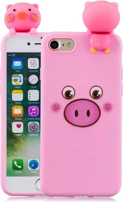 iPhone SE 2022 / 2020 / 8 / 7 Fleksibelt Plastdeksel - 3D Gris