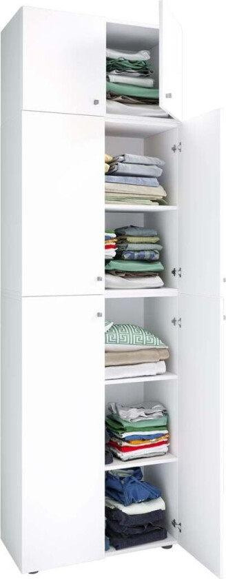 Bilde av LonaXXL garderobeskap 6 dører hvit.