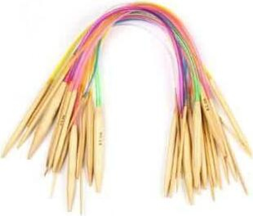 N047 - Sett med 18 stk. rundpinner 80 cm i fineste bambus