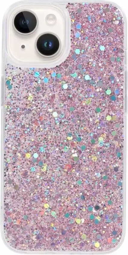 iPhone 15 Glitter Deksel - Rosa