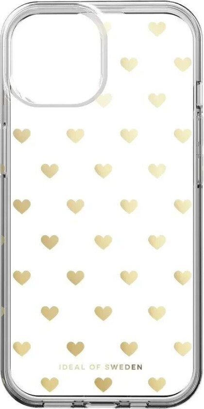 iPhone 15 iDeal Of Sweden Clear Deksel - Golden Hearts
