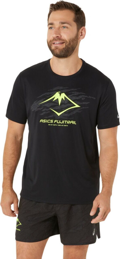 Men's Fujitrail Logo Short Sleeve Top P. Black/Graphic Grey/Safety Yellow S, P. Black/Graphic Grey/Safety Yellow