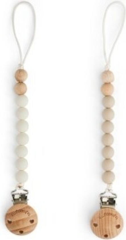 , Smokkesnor Med Klips, Silkon- Og Treperler, 2 Packning