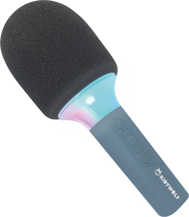 Kidywolf-mikrofon med LED-lys - Bluetooth, Oppladbar - Lyseblå