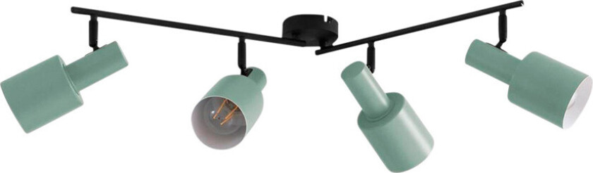 takspot Ovelia, grønn/sort, lang, 4 lys.