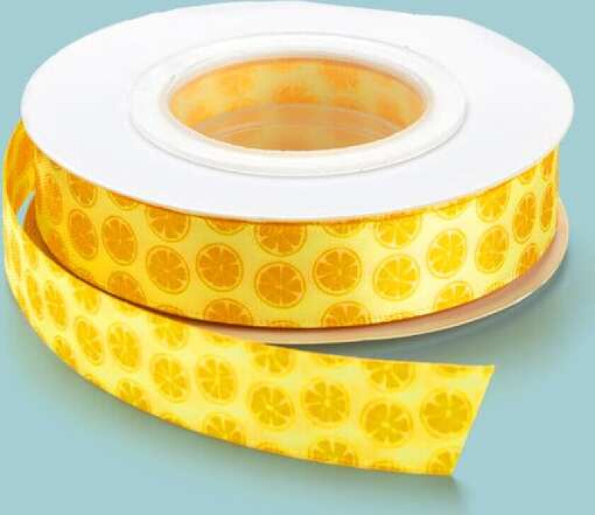 Gavebånd Satin 15m - Sitronskiver