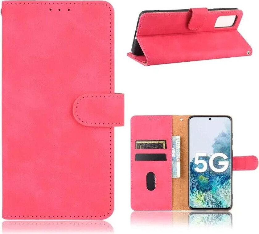 Samsung Galaxy S20 FE / S20 FE (5G) Skinn Flip Deksel med Lommebok - Pink